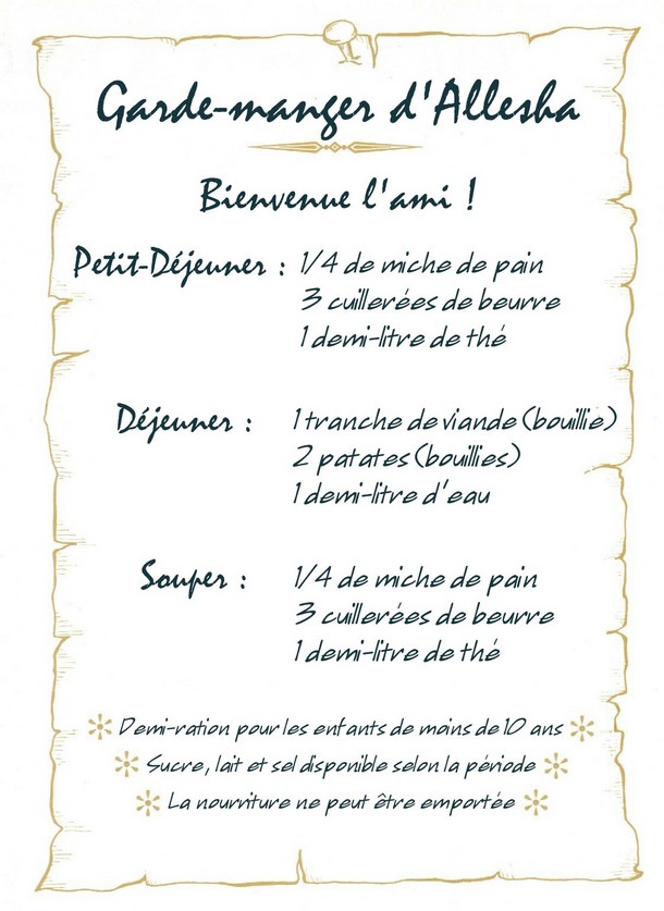 Menu du Garde-Manger d'Allesha
